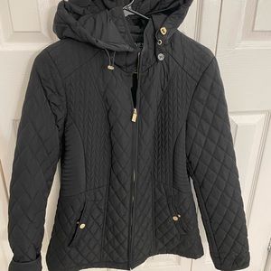 Coat black hood condition